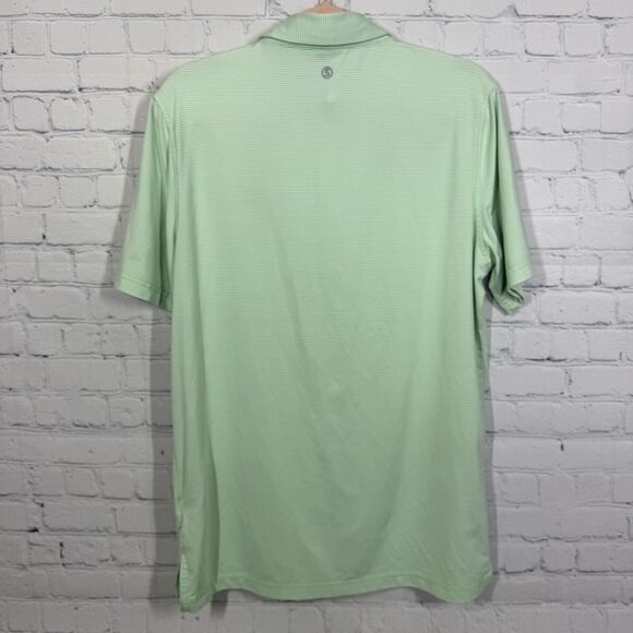 Taylor Stitch Polo Shirt Men Small Green Striped Performance Stretch Preppy Golf - Picture 2 of 11